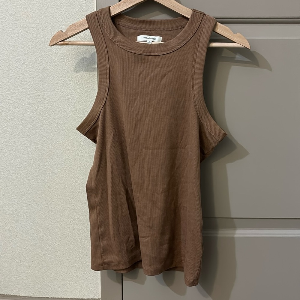 Madewell Brightside Rib Cutaway Tank size small